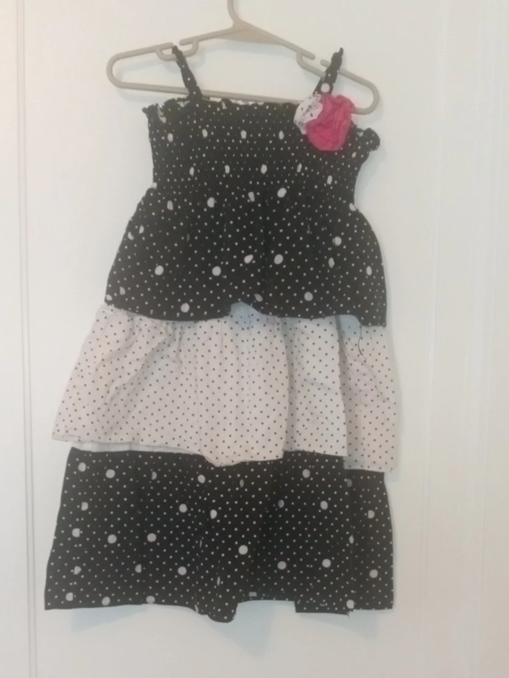 girl 6 black white polka dot dress